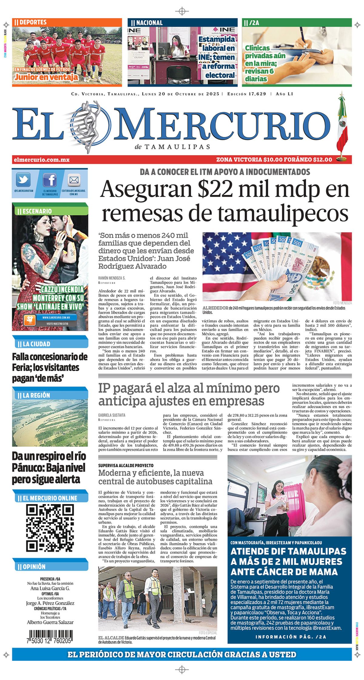 Aseguran $22 mil mdp en remesas de tamaulipecos