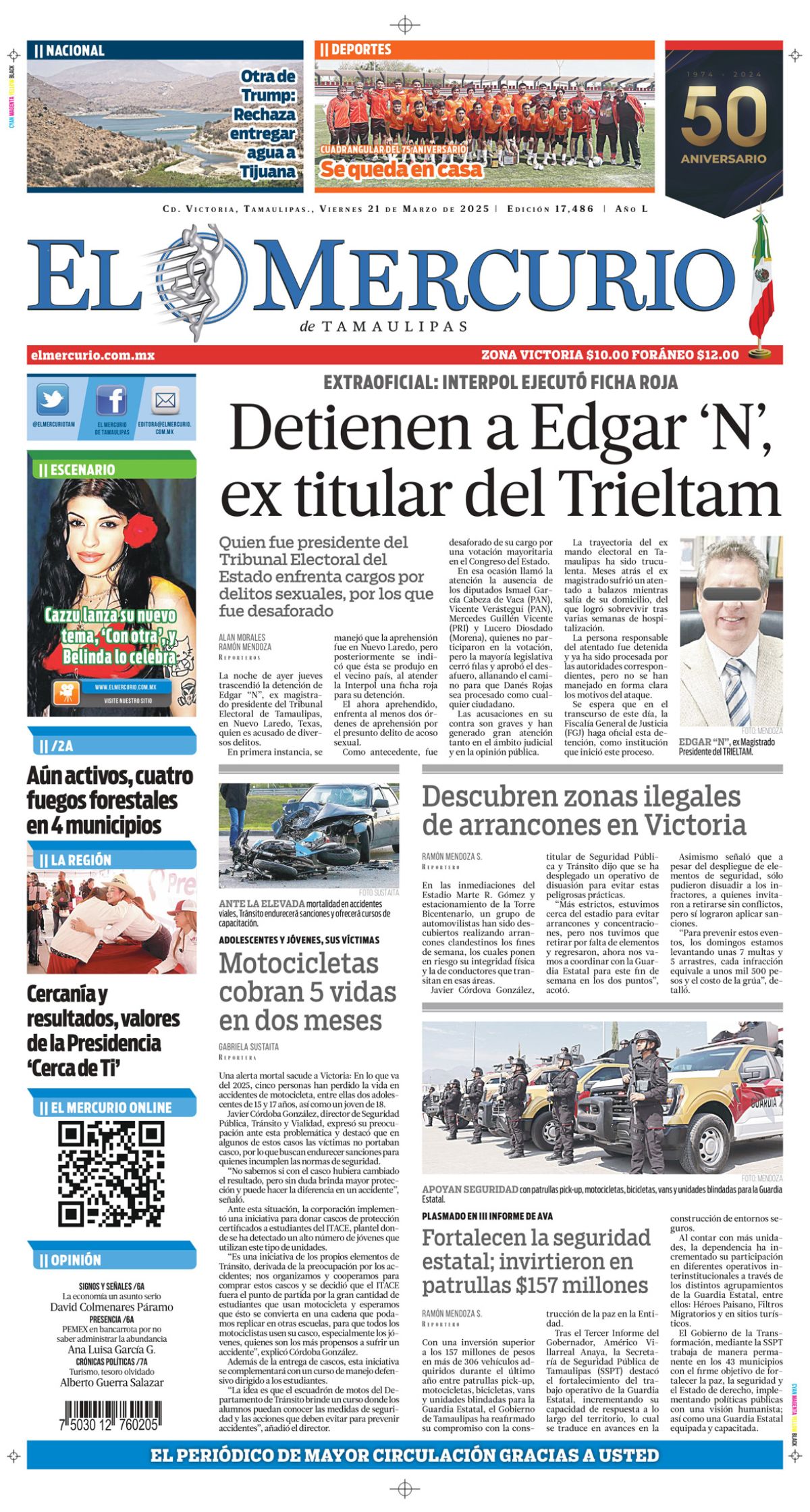 Detienen a Edgar ‘N’, ex titular del Trieltam