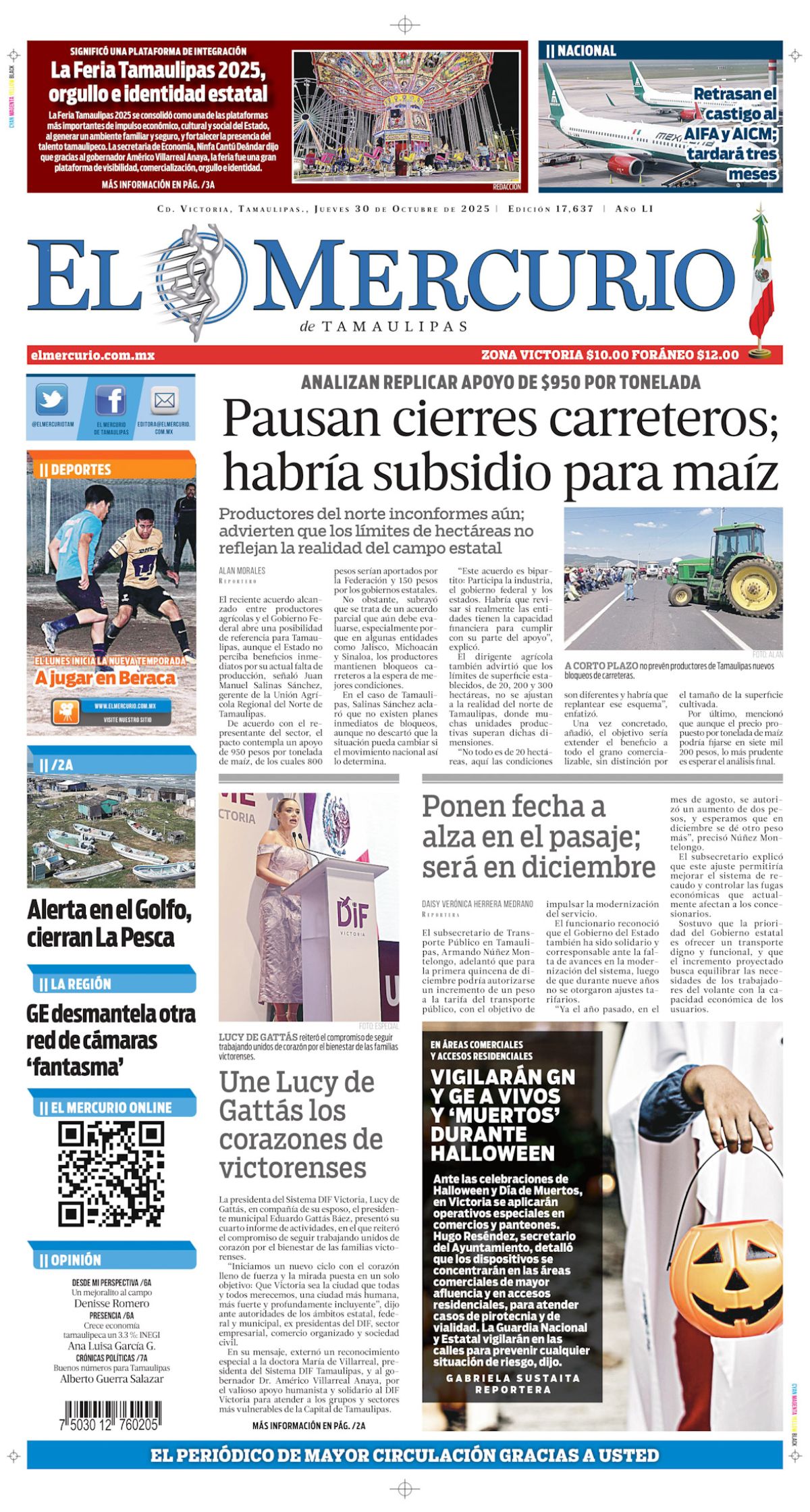 Pausan cierres carreteros, habría subsidio para maíz