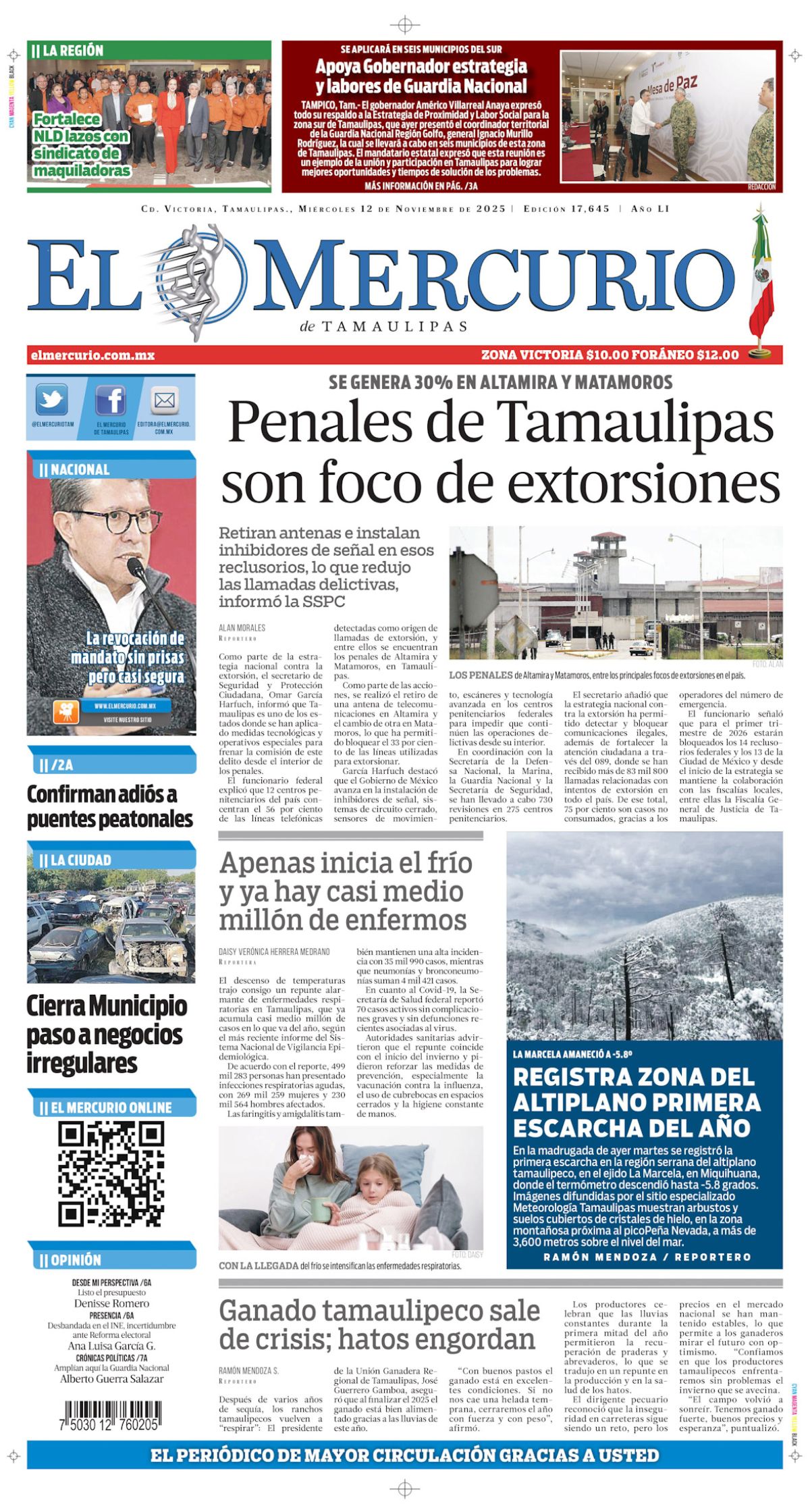 Penales de Tamaulipas son foco de extorsiones