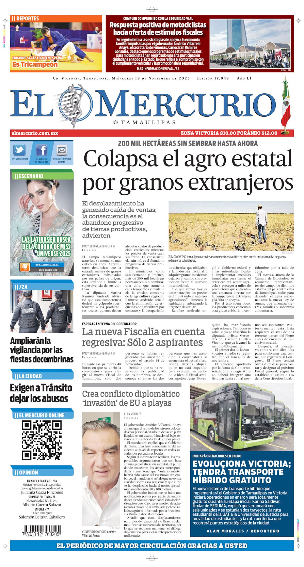 Colapsa el agro estatal por granos extranjeros