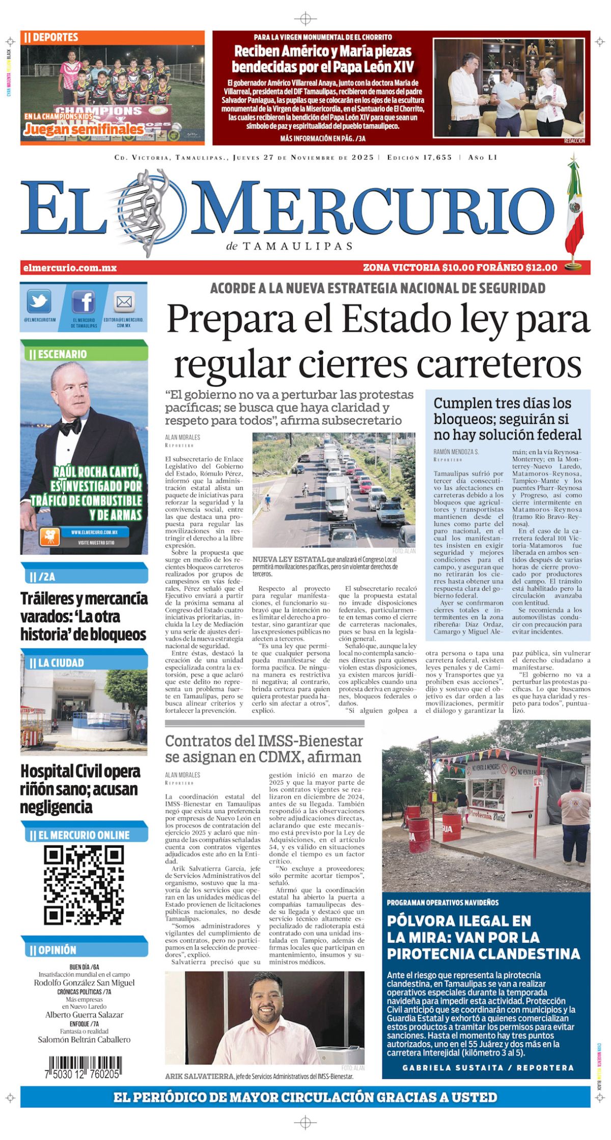 Prepara Estado ley para regular cierres carreteros
