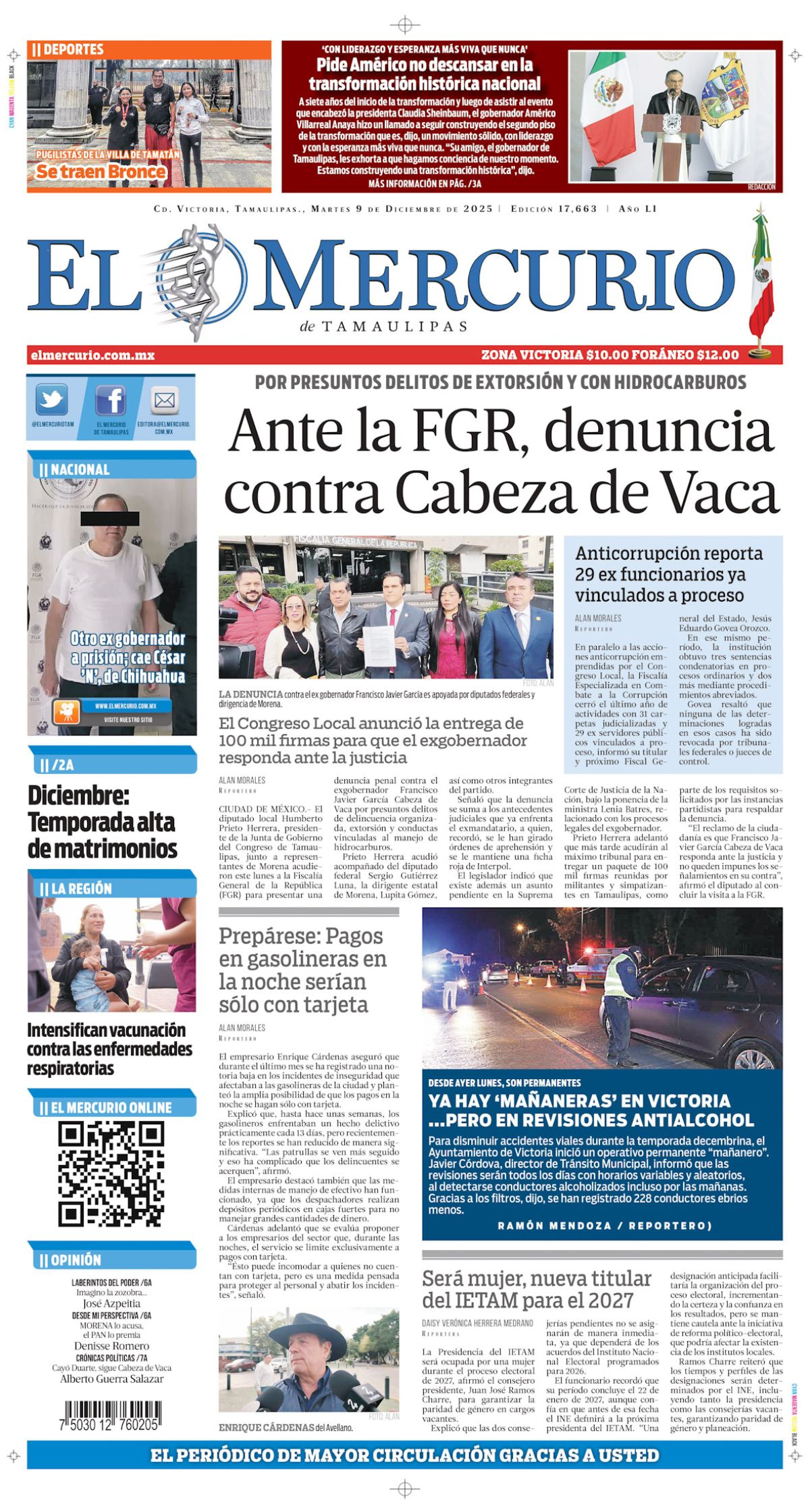 Ante la FGR , denuncia contra Cabeza de Vaca
