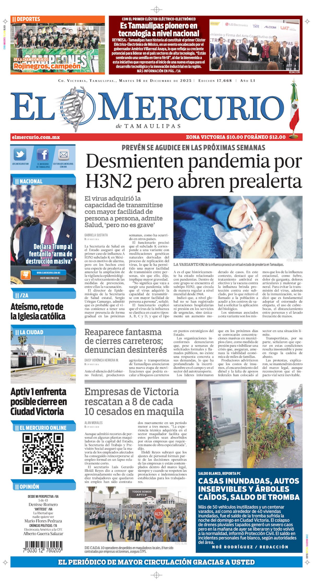 Desmienten pandemia por H3N2 pero abren prealerta