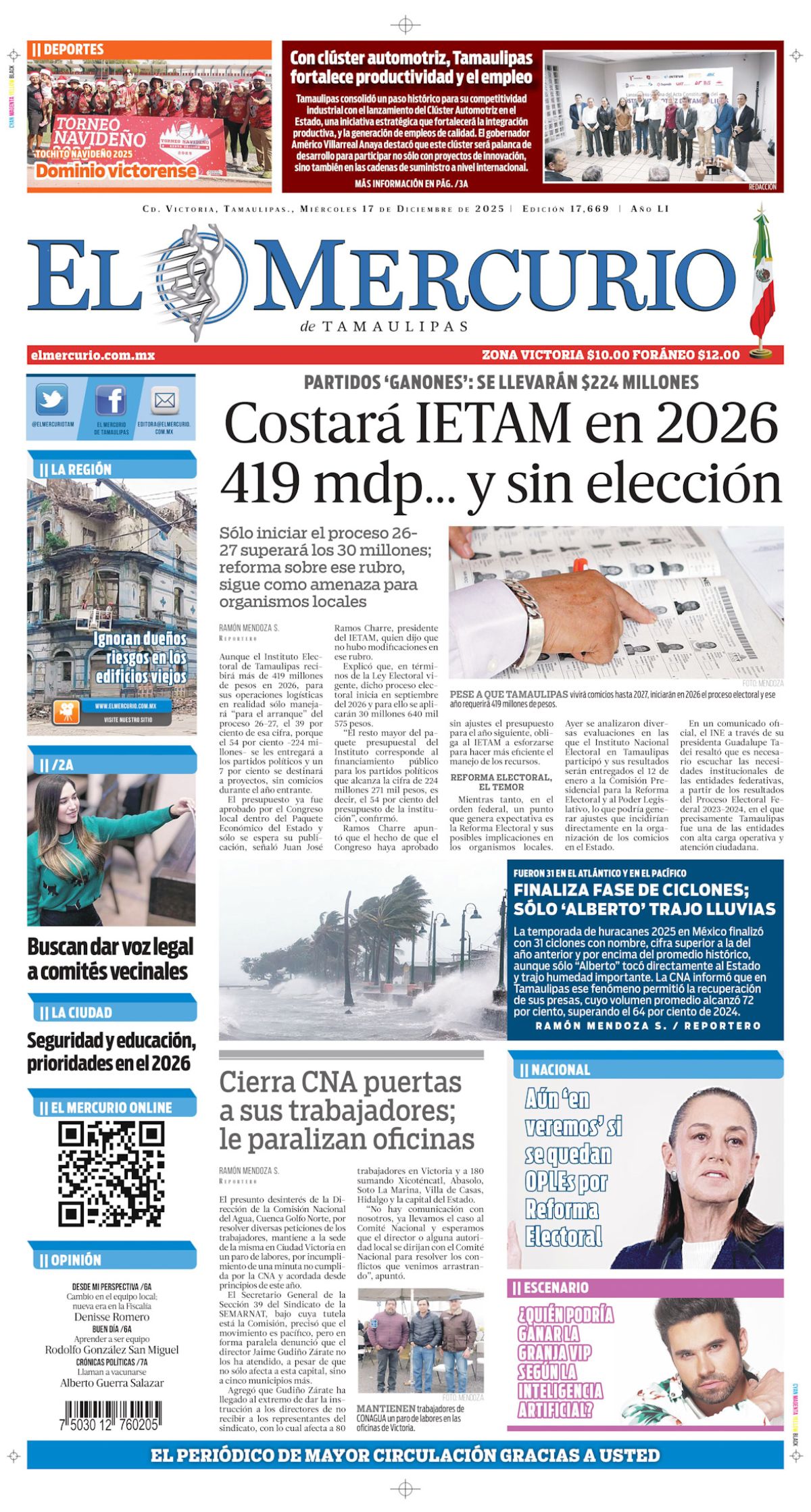 Costará IETAM en 2026 419 mdp… y sin elección