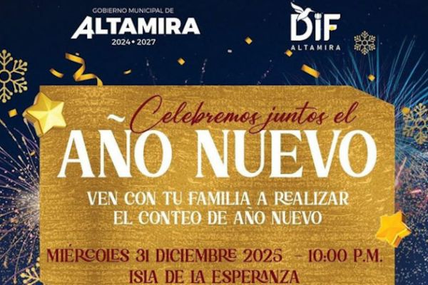 Invita Armando Martínez a celebrar el conteo de Año Nuevo en la Isla de la Esperanza