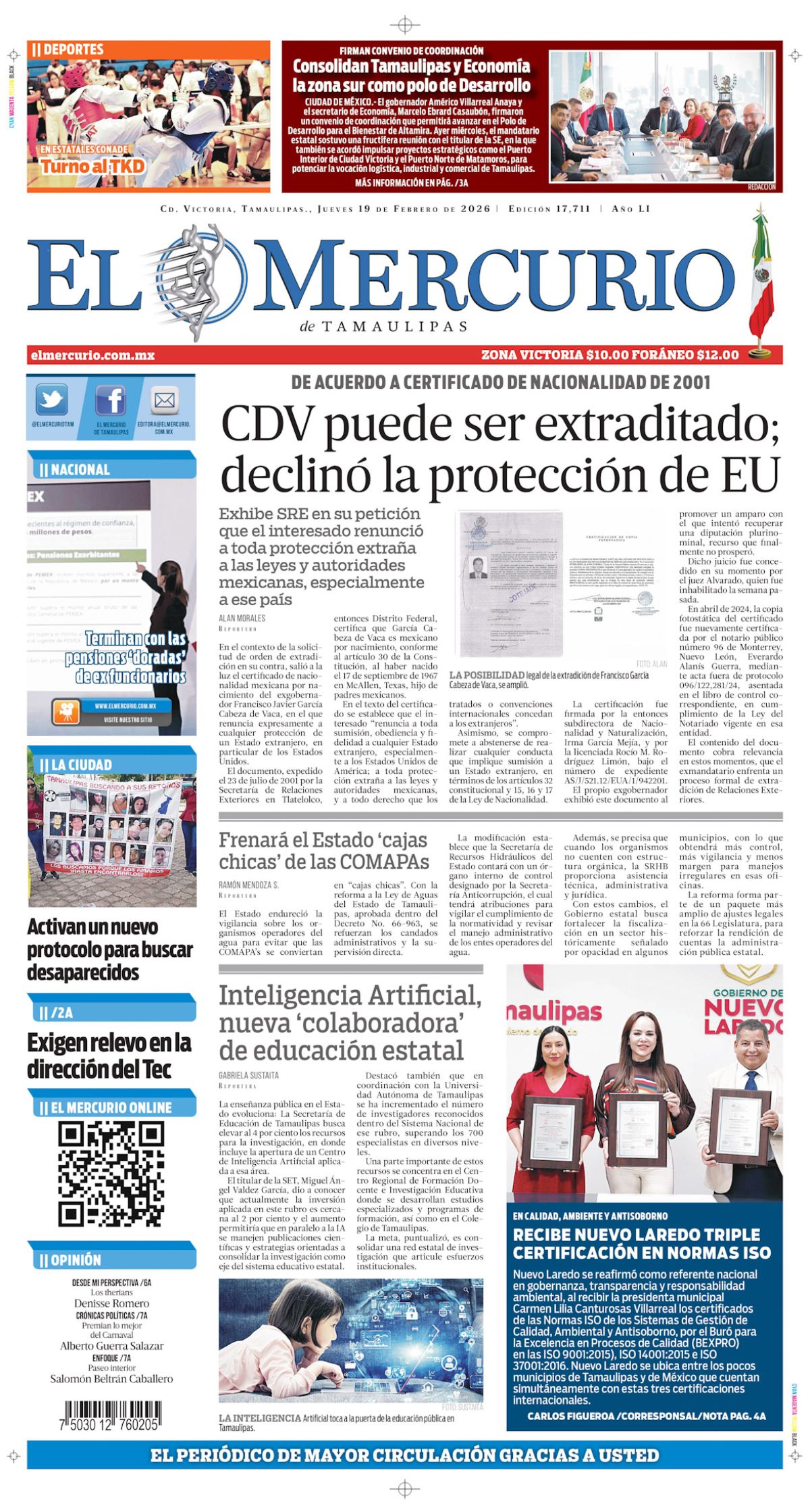 CDV puede ser extraditado ; declinó la protección de EU