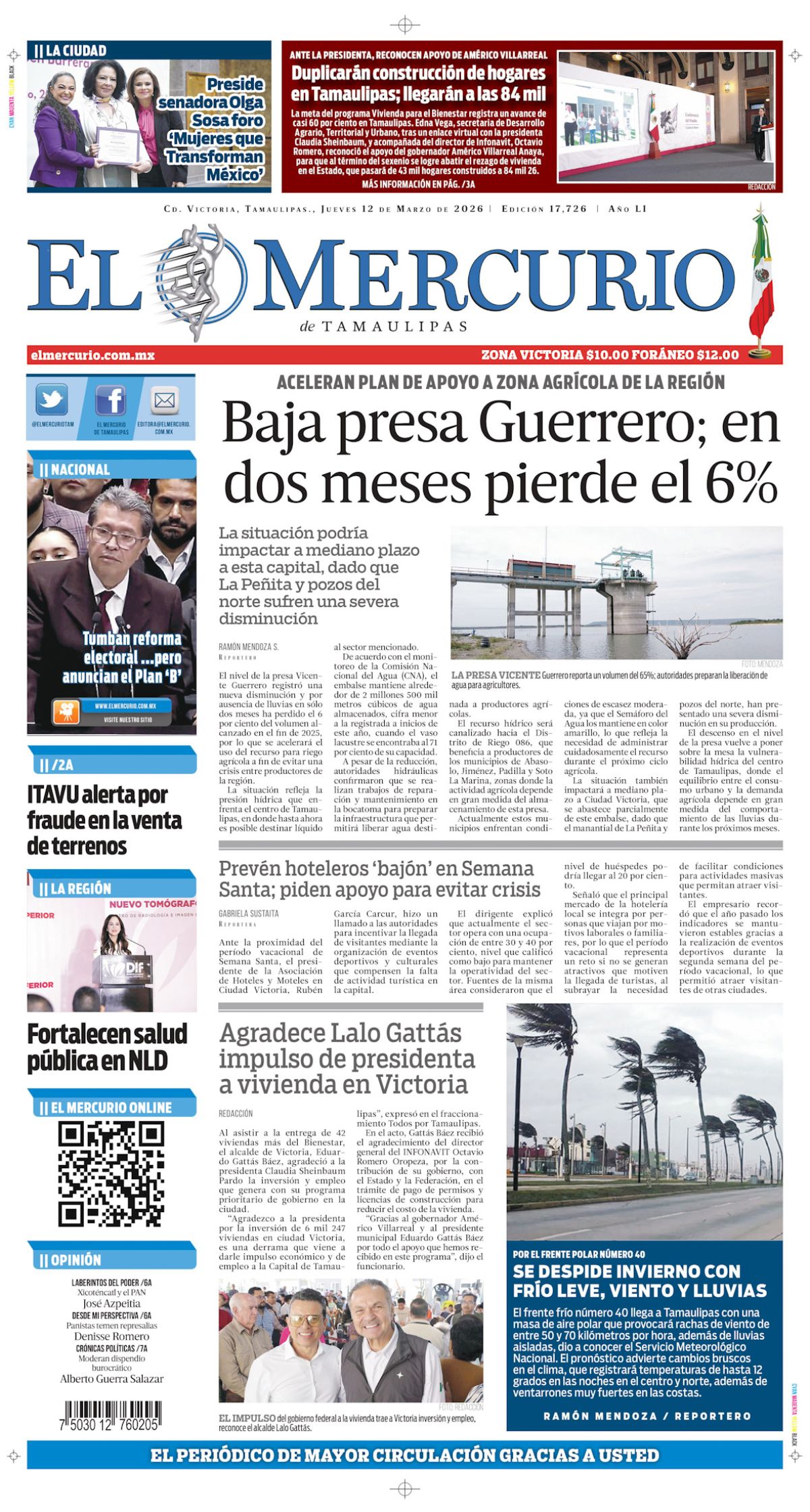 Baja presa Guerrero; en dos meses pierde el 6%
