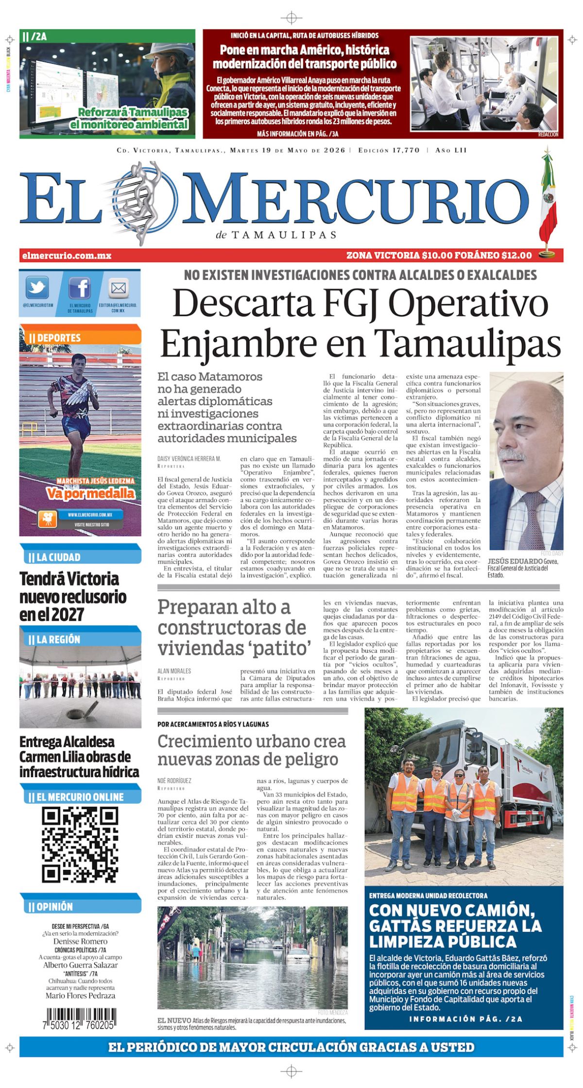 Descarta FGJ Operativo Enjambre en Tamaulipas