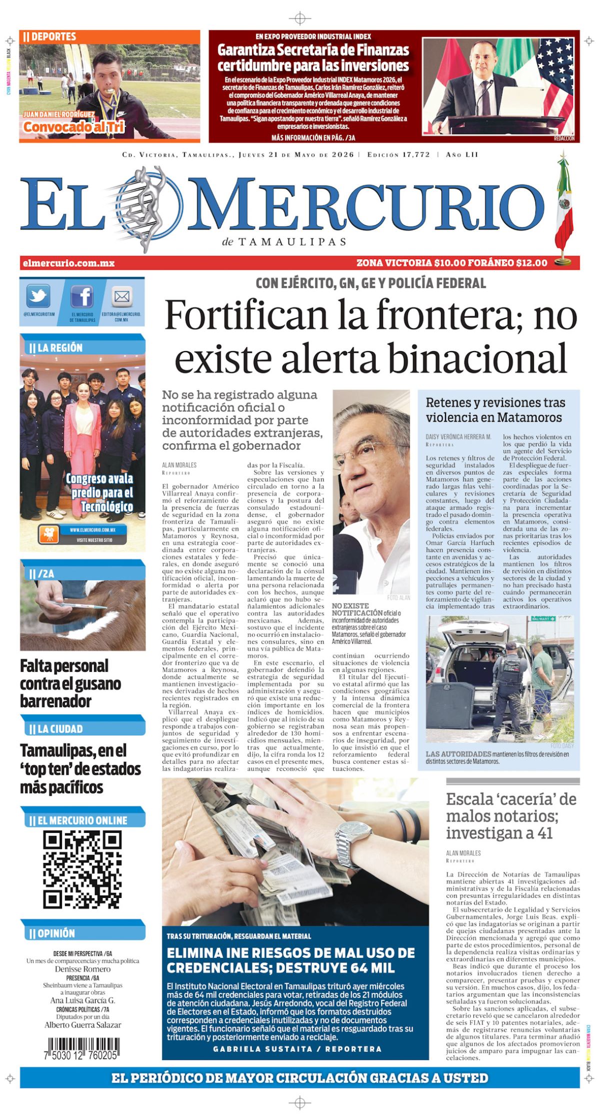 Fortifican la frontera; no existe alerta binacional