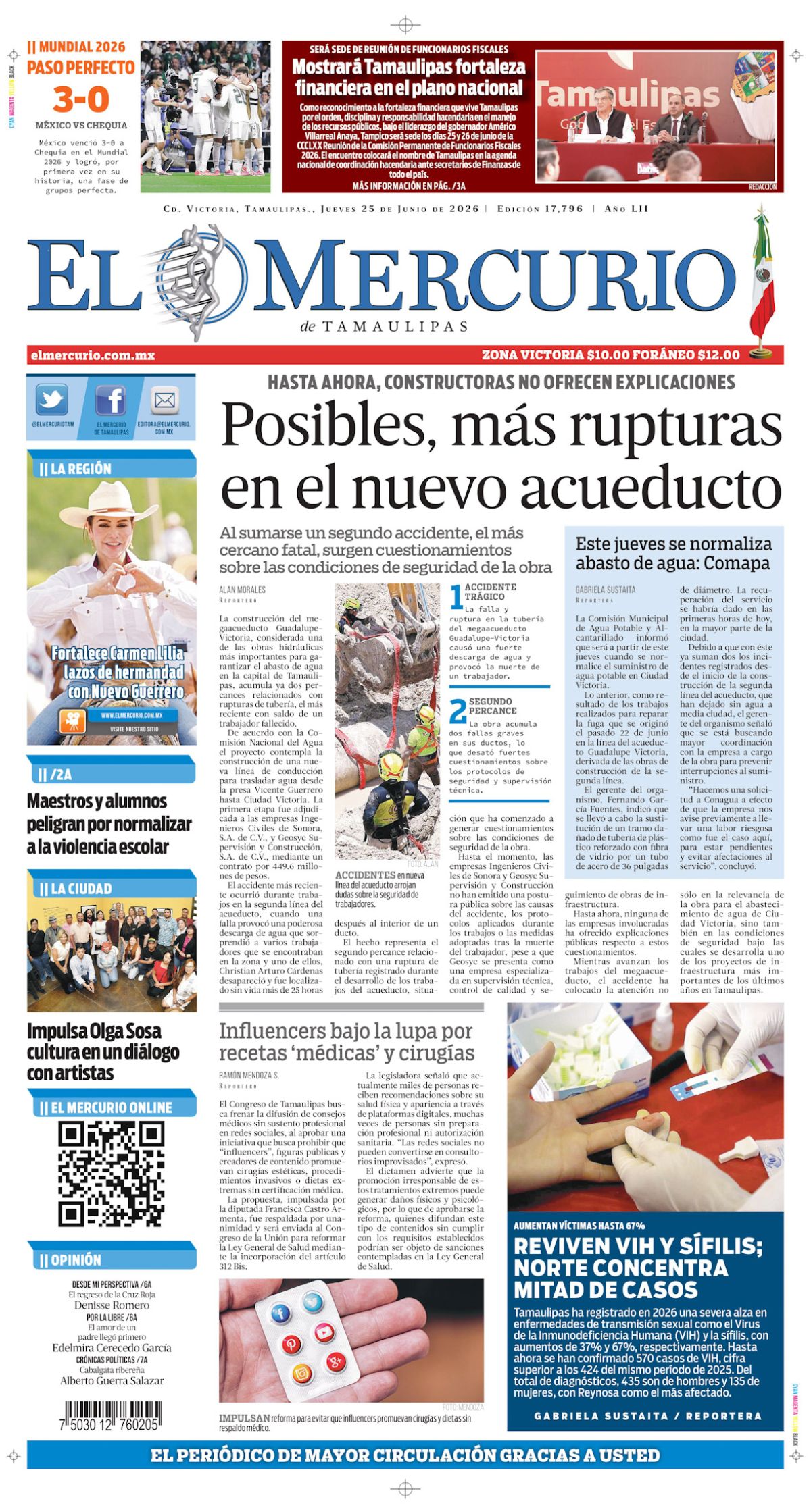 Posibles, más rupturas en el nuevo acueducto