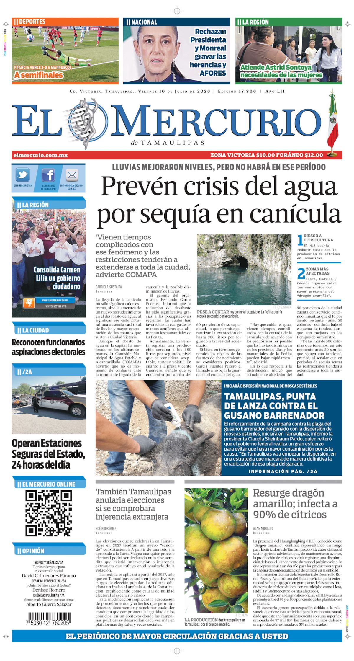 Prevén crisis del agua por sequía en canícula