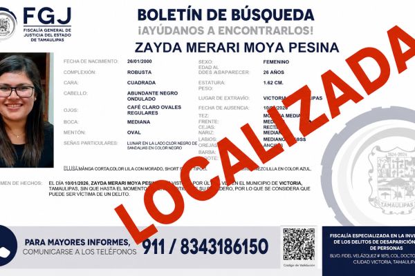 Aparece con vida Zayda Merari tras cuatro días desaparecida 