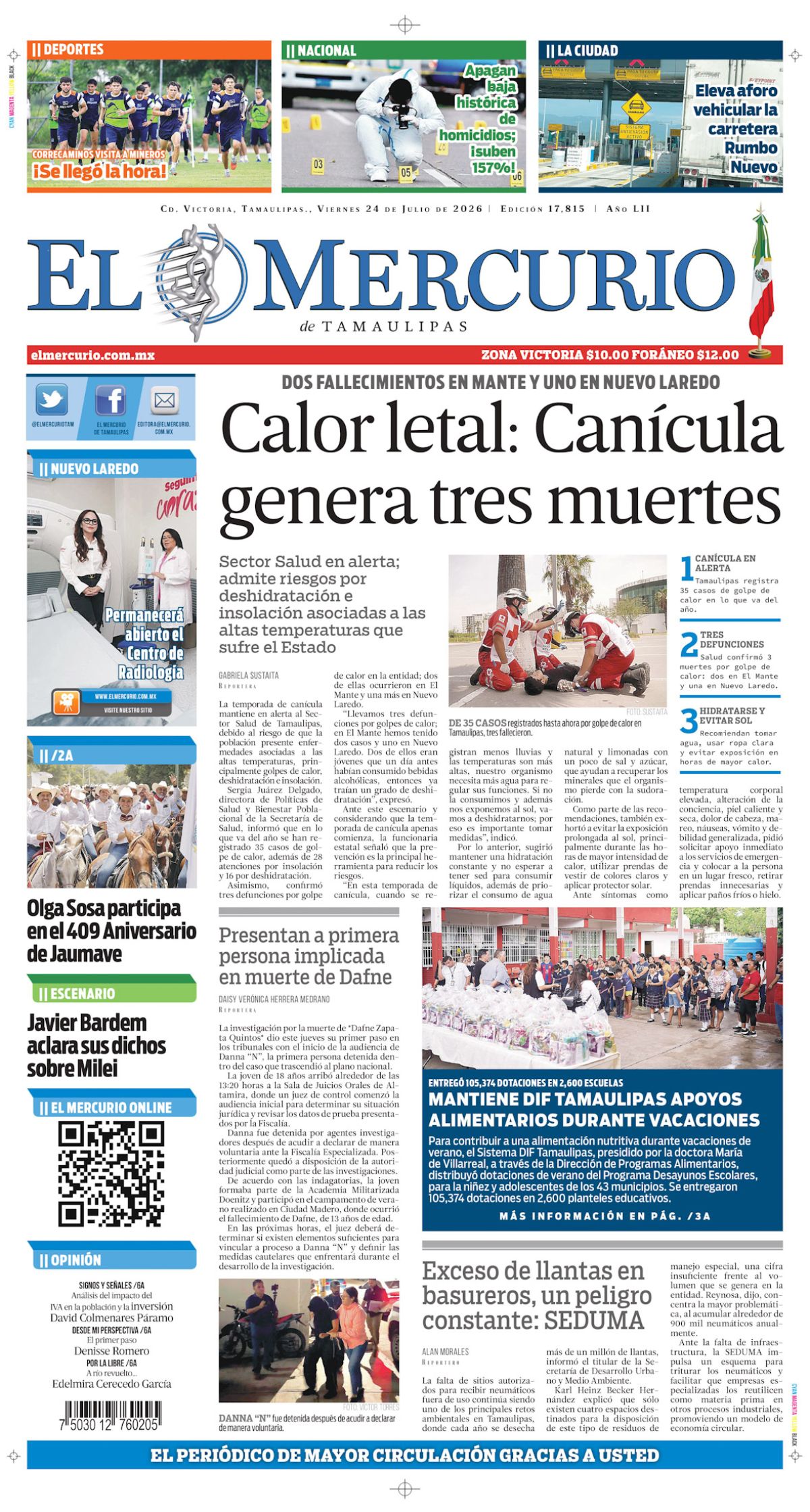 Calor letal: Canícula genera tres muertes