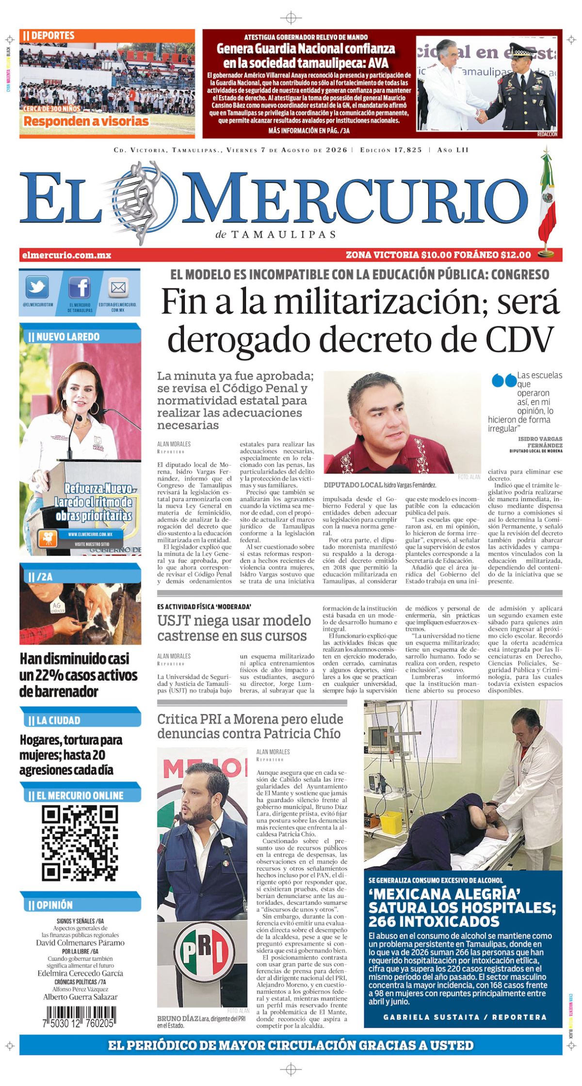 Fin a la militarización; será derogado decreto de CDV