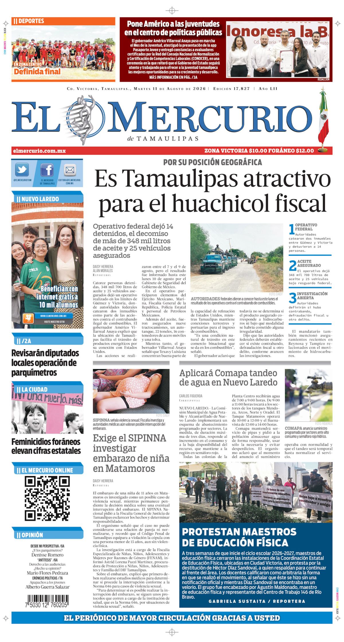 Es Tamaulipas atractivo para el huachicol fiscal