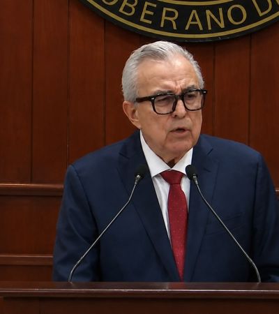 En medio de acusaciones por narco de Estados Unidos, retoma Rocha cargo de Gobernador