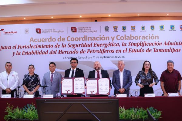 Firman Gobierno de Tamaulipas, municipios y sector gasolinero Acuerdo para la Seguridad Energética  y la Simplificación Administrativa del Mercado de los Petrolíferos