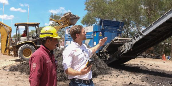 Reduce SEDUMA los riesgos sanitarios y ambientales con trituración de llantas en Reynosa