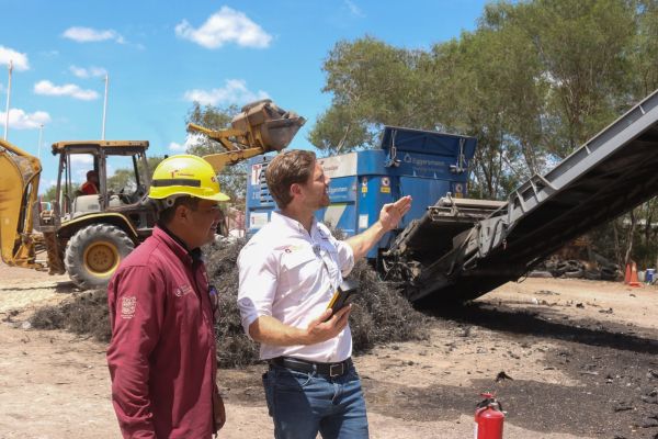 Reduce SEDUMA los riesgos sanitarios y ambientales con trituración de llantas en Reynosa