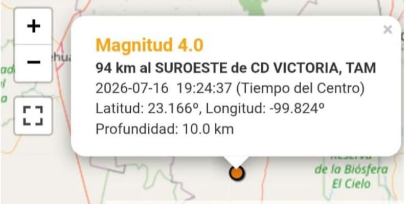 Sismo de 3.7 sorprende a habitantes de Bustamante