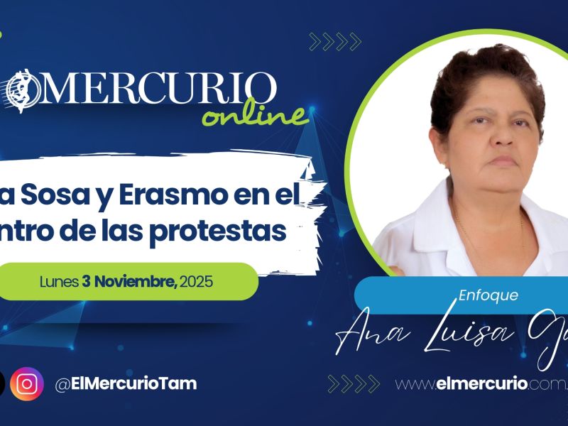 Olga Sosa y Erasmo en el centro de las protestas