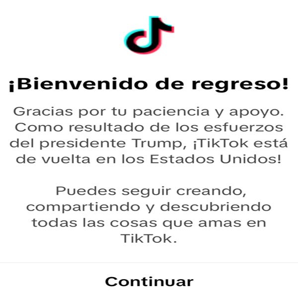 Reactiva  TikTok servicio en Estados Unidos