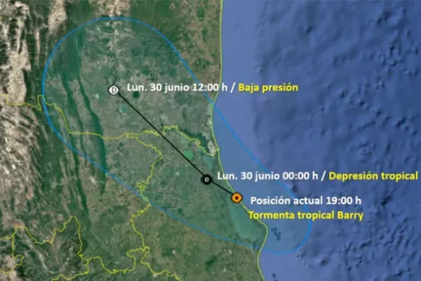Tormenta Tropical Barry impacta costas de Veracruz y se degrada a depresión tropical