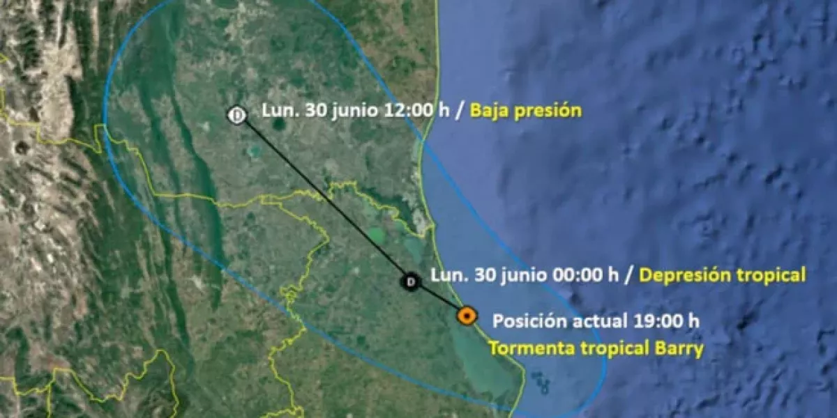 Tormenta Tropical Barry impacta costas de Veracruz y se degrada a depresión tropical