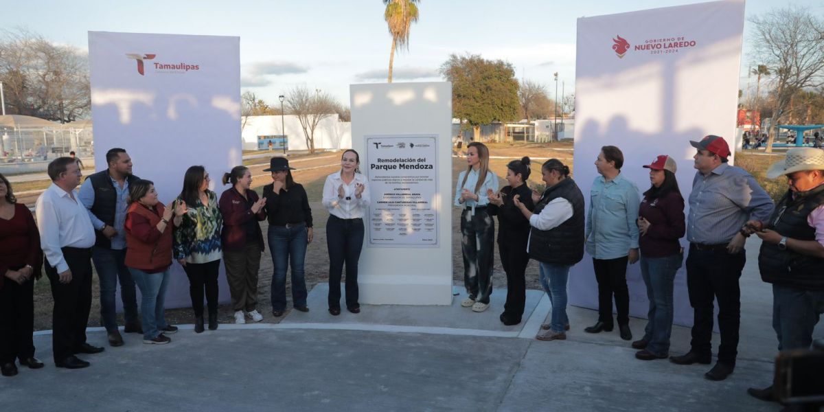 Transformación de Parque Mendoza es una realidad; inaugura alcaldesa Carmen Lilia Canturosas renovado espacio