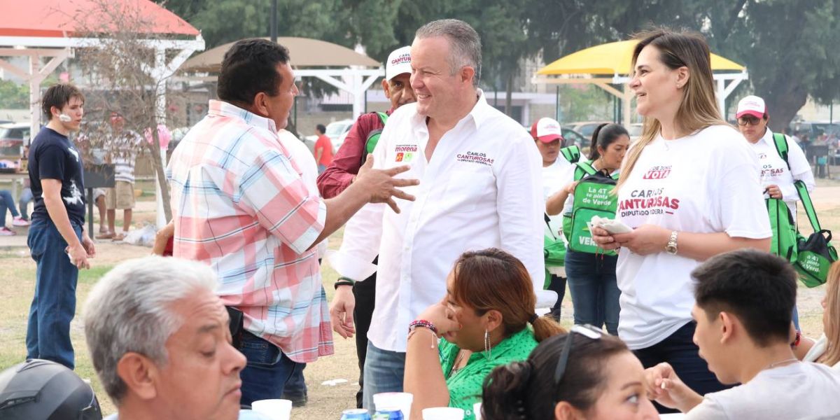 Celebra Carlos Canturosas día de la familia junto a ciudadanos en el Parque Viveros