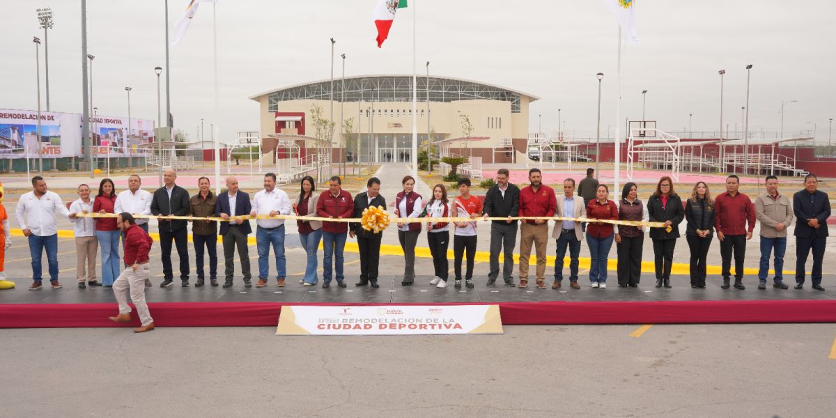 Entrega alcaldesa Carmen Lilia Canturosas remodelación de Ciudad Deportiva al poniente de la ciudad