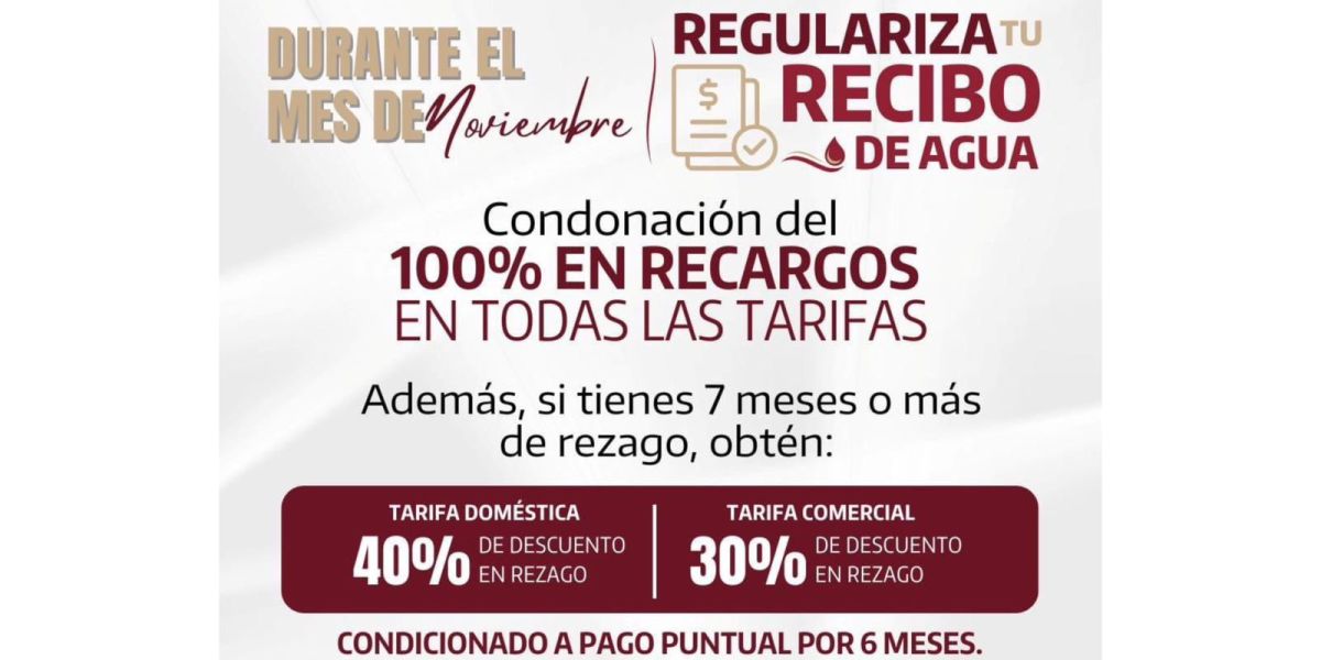 COMAPA Victoria ofrece descuentos para regularizar adeudos