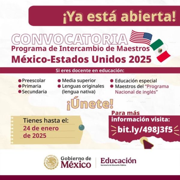 Convocan al Programa de Intercambio de Maestros México-EU