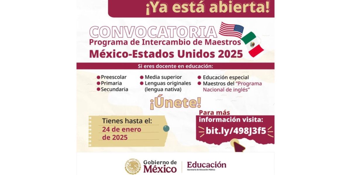 Convocan al Programa de Intercambio de Maestros México-EU