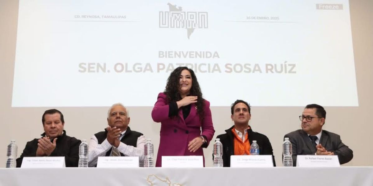 Da Olga Sosa conferencia informativa en la UMAN en Reynosa sobre los resultados del Senado