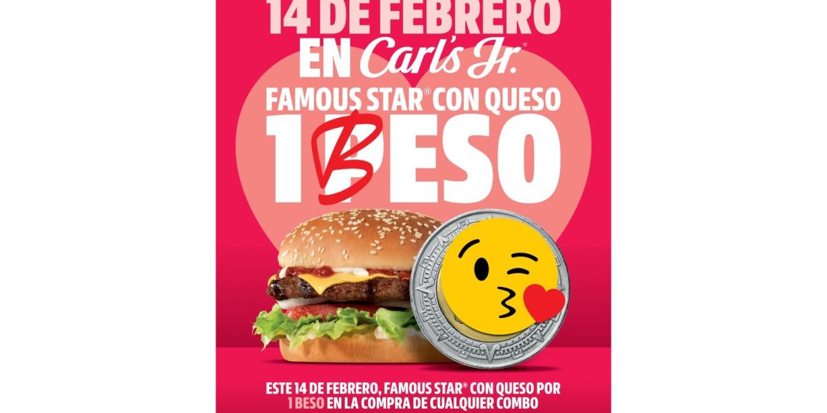 ¡Cupido llega a Carl’s JR.! Con tan sólo un beso recibe una hamburguesa gratis