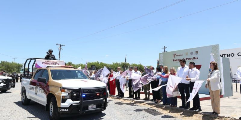 Gobierno del Estado dota a Nuevo Laredo con vehículos para patrullaje, emergencias y atención a violencia de género