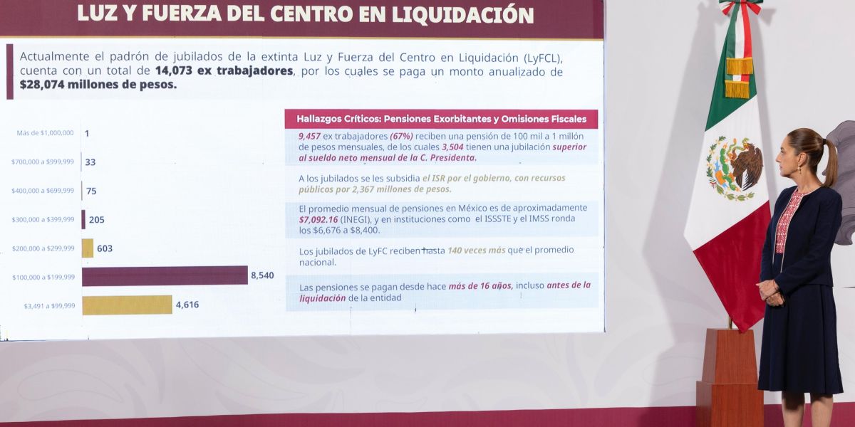 Presidenta Claudia Sheinbaum va contra pensiones millonarias