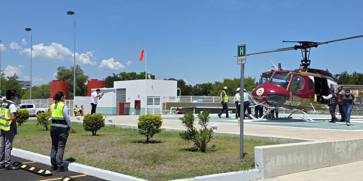 Operativo aéreo asegura traslado de menor lesionado por balacera en Matamoros