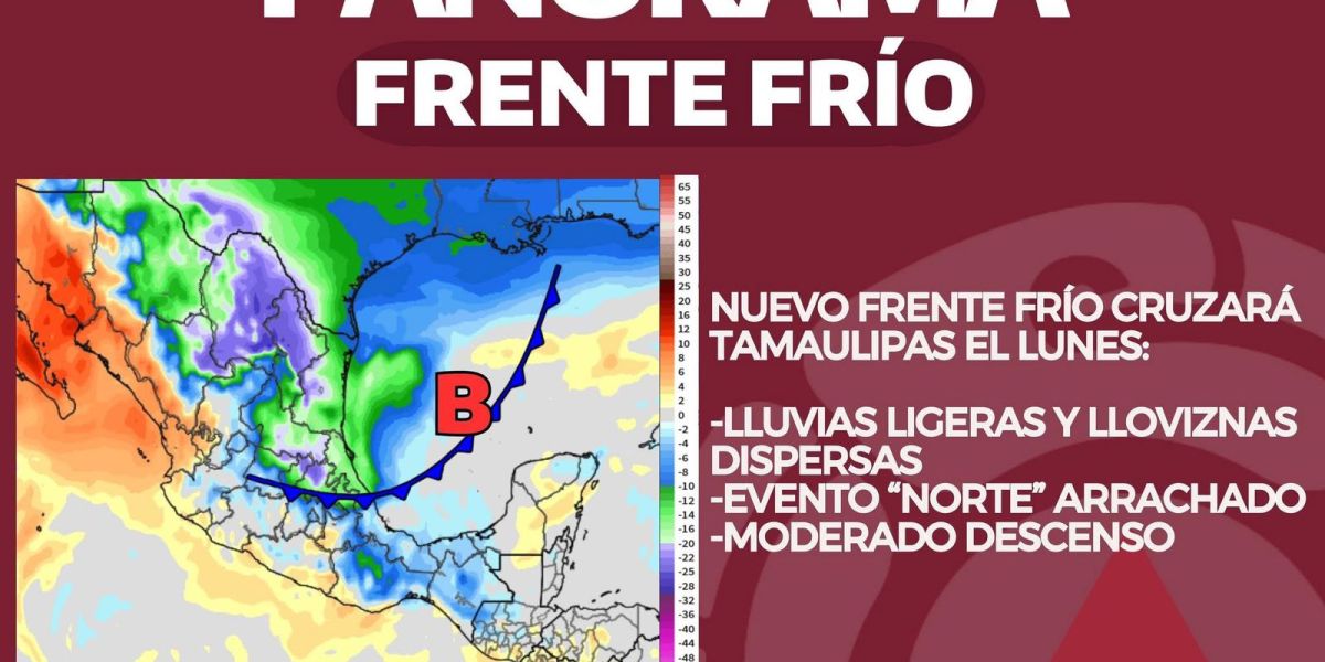 Prevén nueva baja de temperatura para este lunes