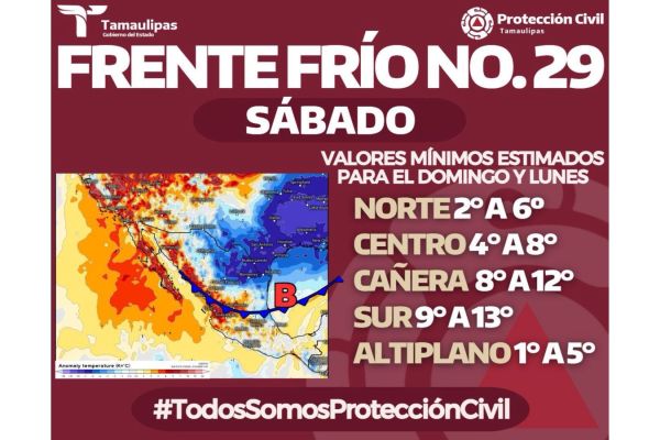 Alertan por nueva tormenta invernal para Tamaulipas