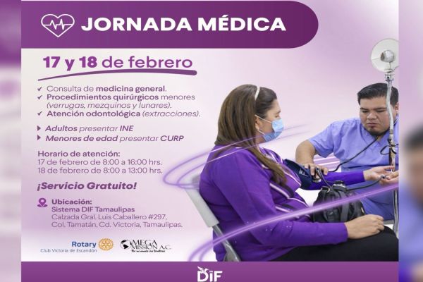 Invita DIF Tamaulipas a la jornada médica “Megamissions” para las familias de Victoria