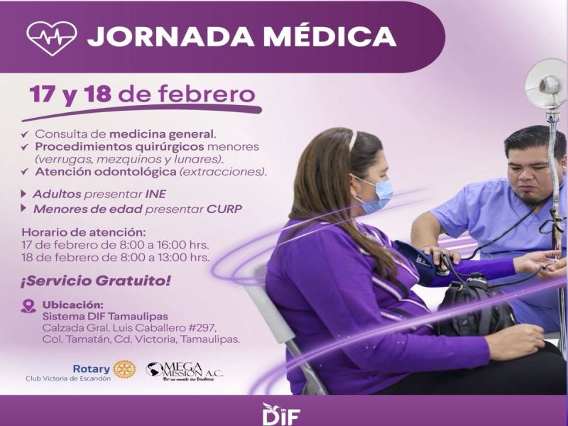 Invita DIF Tamaulipas a la jornada médica “Megamissions” para las familias de Victoria