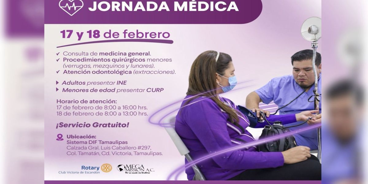 Invita DIF Tamaulipas a la jornada médica “Megamissions” para las familias de Victoria