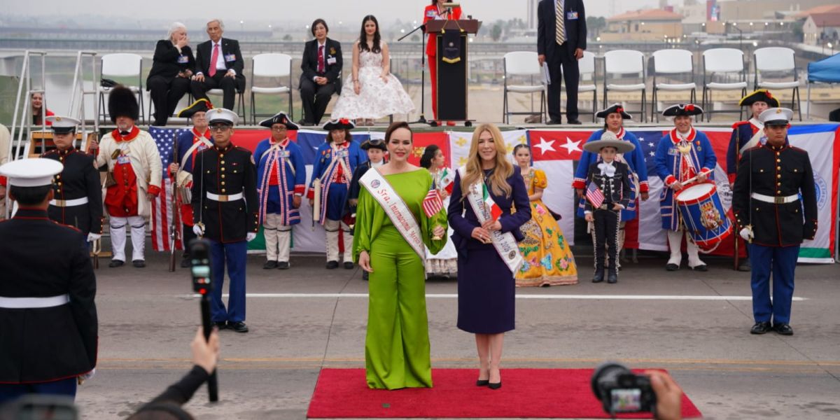 Celebran los dos Laredos alianza estratégica en ceremonia del abrazo; Nombran a Carmen Lilia Sra. Internacional 2026
