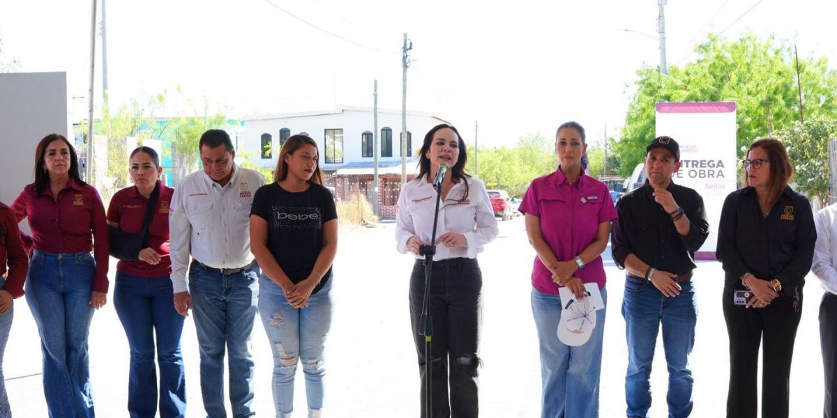 Calles dignas transforman la vida de familias en colonia Francisco Villa; entrega alcaldesa Carmen Lilia Canturosas pavimentaciónes