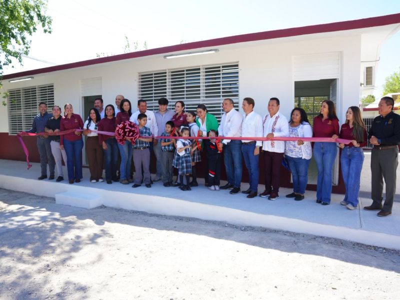Alcaldesa Carmen Lilia Canturosas transforma primaria al poniente de la ciudad con construcción de nuevas aulas