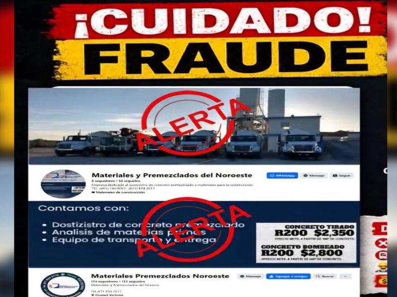 Alertan por fraudes en venta de materiales de construcción en redes sociales