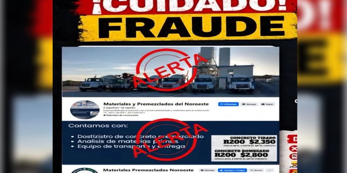 Alertan por fraudes en venta de materiales de construcción en redes sociales